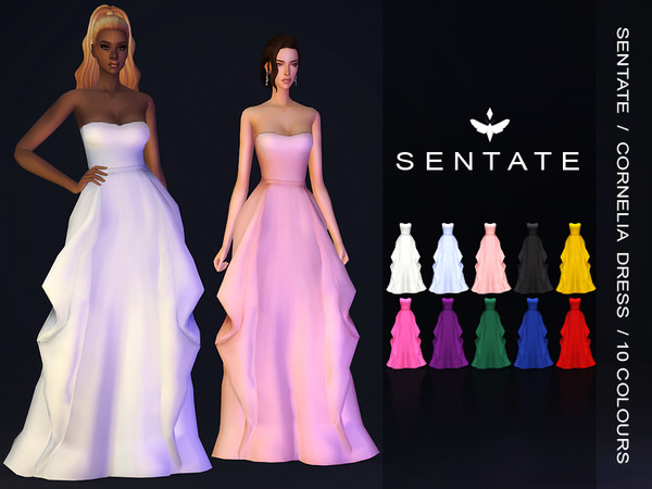Sims 4 Cornelia Gown by Sentate at TSR