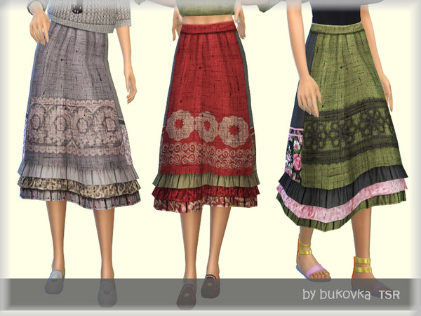 Sims 4 Skirt Boho by bukovka at TSR