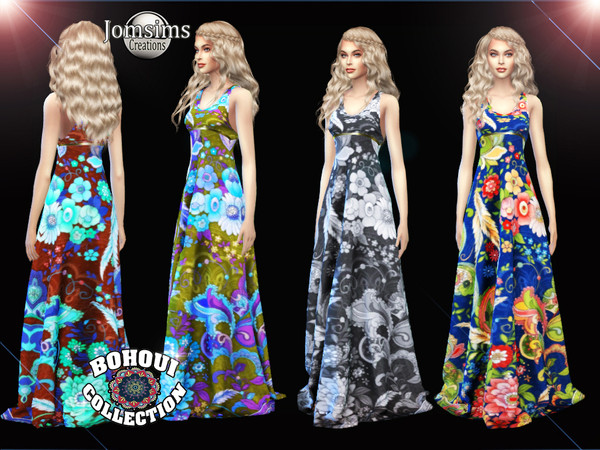 Sims 4 BOHOUI Collection dress long 3 by jomsims at TSR