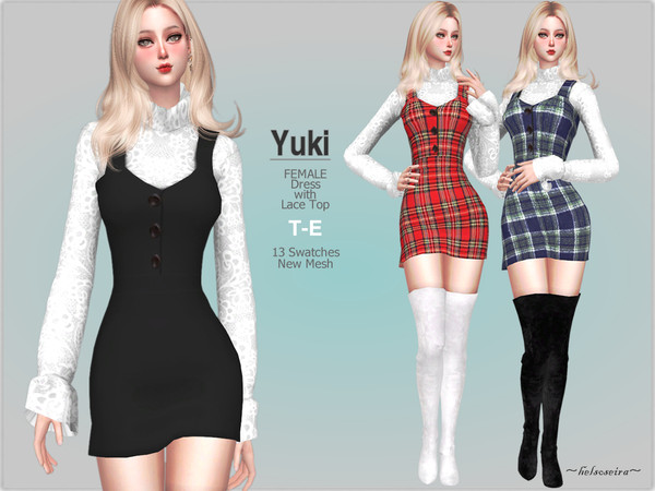 Sims 4 YUKI Outfit by Helsoseira at TSR