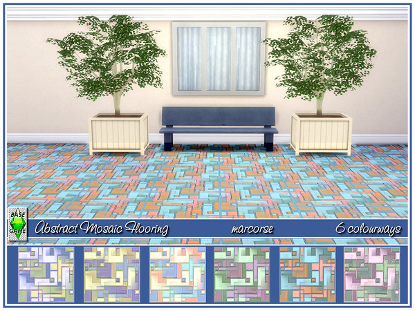 Sims 4 Abstract Mosaic Tile Flooring by marcorse at TSR