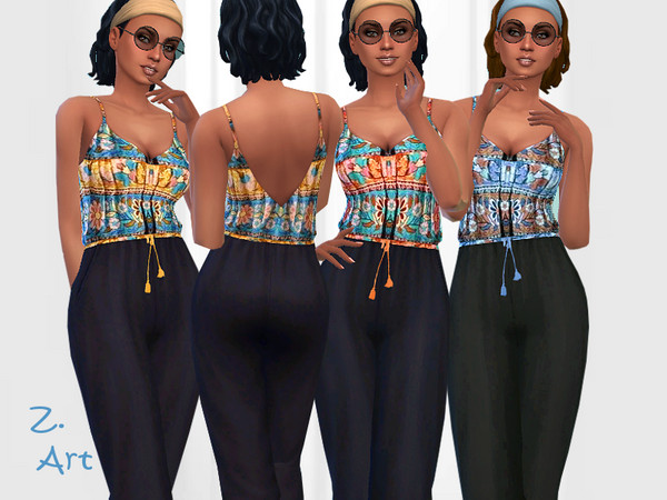 Sims 4 Boho 03 jumpsuit by Zuckerschnute20 at TSR