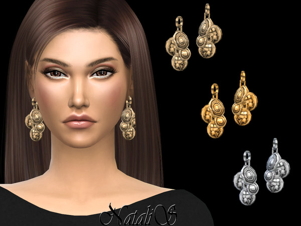 Sims 4 Coin drop earrings by NataliS at TSR