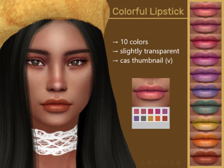 Colorful Lipstick by Senmoe at TSR