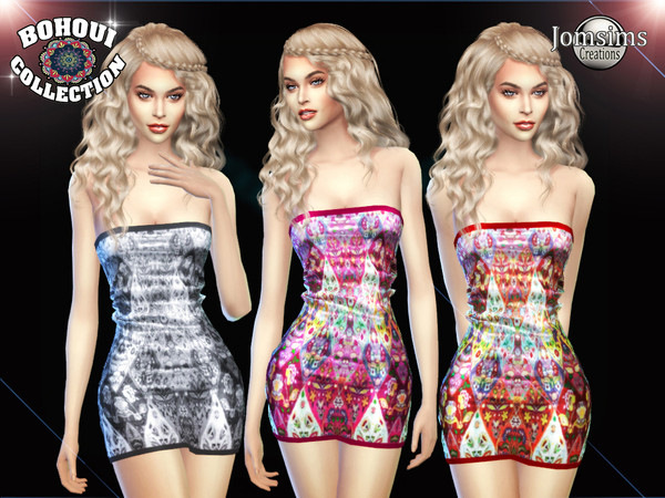Sims 4 BOHOUI Collection short dress 1 by jomsims at TSR