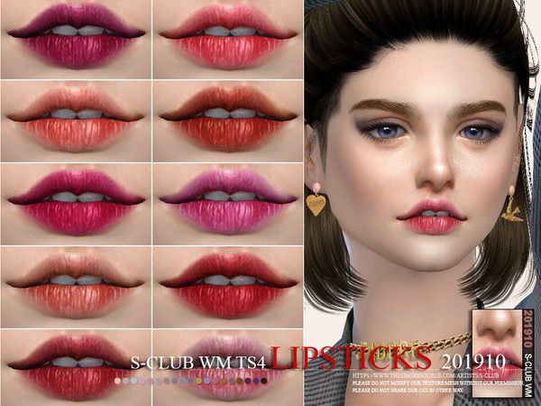 Sims 4 Lipstick 201910 by S Club WM at TSR