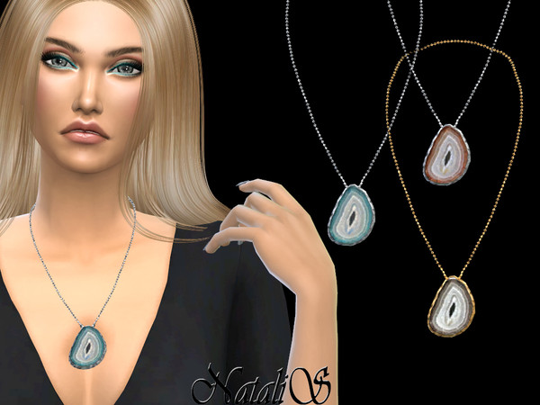 Sims 4 Slice agate pendant by NataliS at TSR