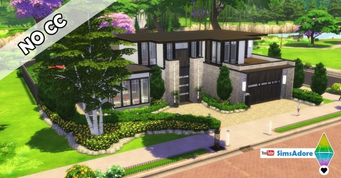 Sims 4 Modernica house with covered pool NO CC by bradybrad7 at Mod The Sims