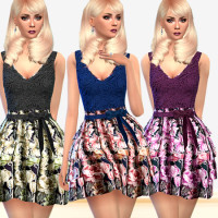 Cheryl Dress by NataliMayhem at TSR » Sims 4 Updates