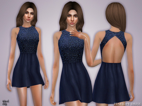 Sims 4 Penelope Dress by Black Lily at TSR