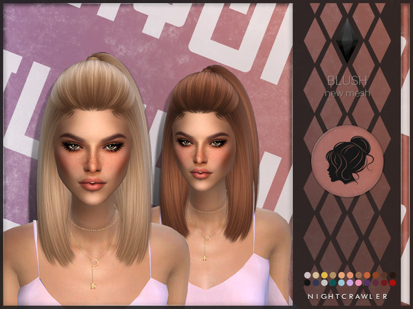 Sims 4 Blush hair by Nightcrawler at TSR