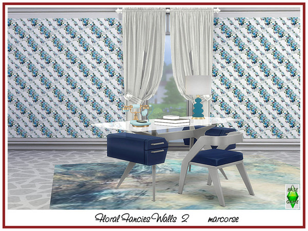 Sims 4 Floral Fancies Walls by marcorse at TSR