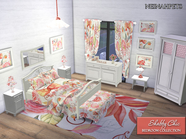 Sims 4 Shabby Chic Bedroom Collection by neinahpets at TSR