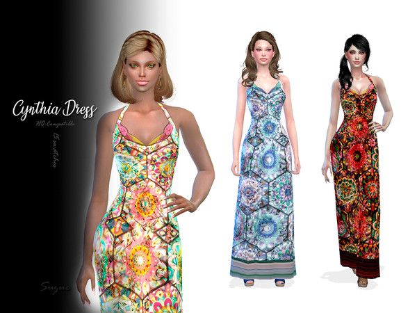 Sims 4 Cynthia Dress by Suzue at TSR