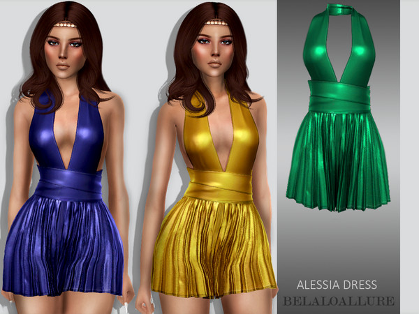 Sims 4 Belaloallure Alessia dress by belal1997 at TSR