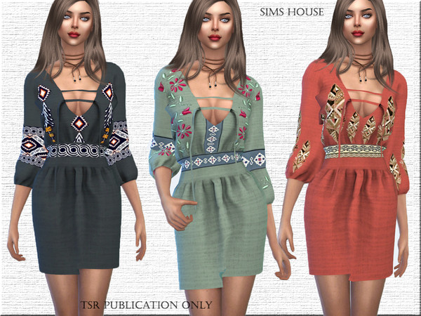 Sims 4 Dress Bohemia by Sims House at TSR