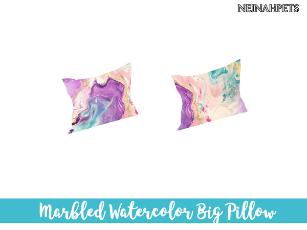 Sims 4 Marbled Watercolor Bedding by neinahpets at TSR