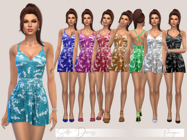 Sims 4 Silk Dress by Paogae at TSR