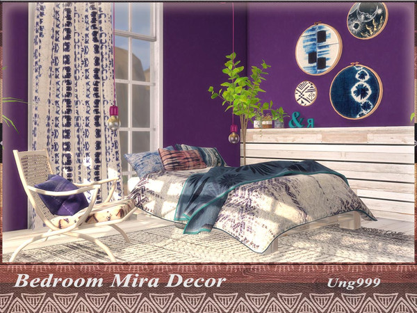 Sims 4 Bedroom Mira Decor by ung999 at TSR