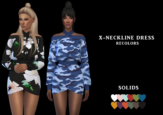 X-Neckline Dress at Leo Sims » Sims 4 Updates