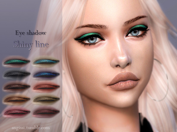 Sims 4 Shiny line eyeshadow by ANGISSI at TSR