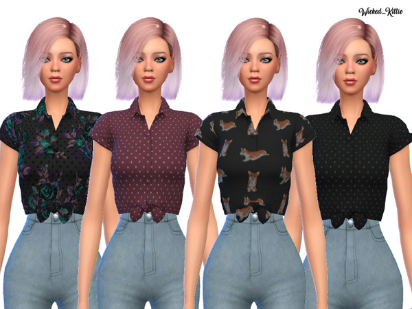 Sims 4 Fun Tied Tees by Wicked Kittie at TSR