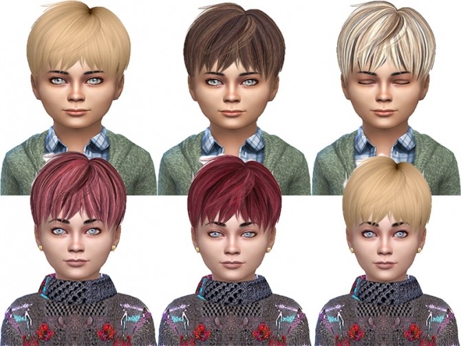 Sims 4 LeahLillith Mia Hair converted for kids at Trudie55