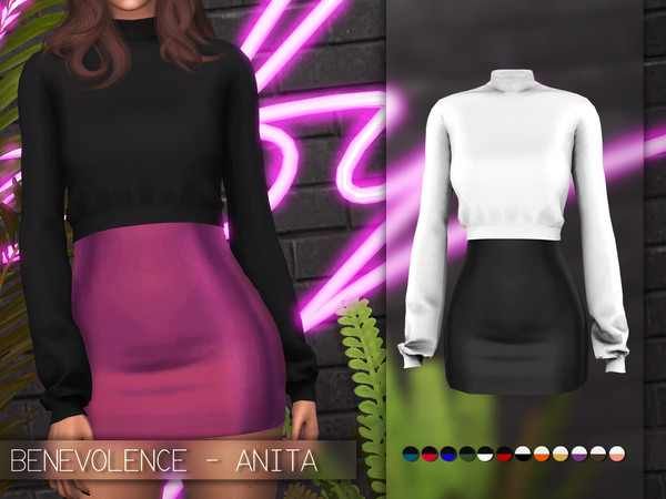 Sims 4 Alita Dress by Benevolence at TSR