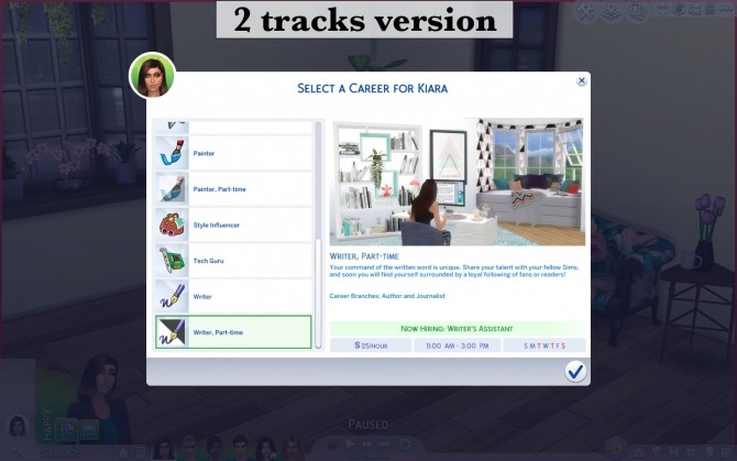 Sims 4 Part time Writer Career +new branches by Arialyx at Mod The Sims