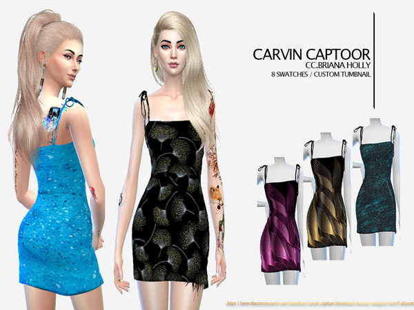 Sims 4 Briana holly dress by carvin captoor at TSR
