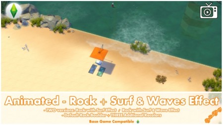 Animated Rock + Surf & Waves Effect by Bakie at Mod The Sims