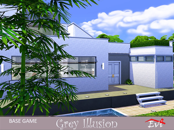 Sims 4 Grey illusion house by Evi at TSR
