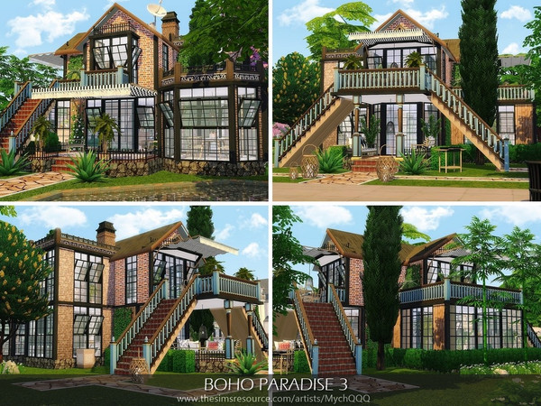 Sims 4 Boho Paradise 3 house by MychQQQ at TSR