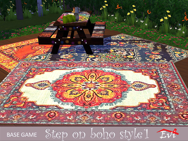 Sims 4 Step on Boho Style rugs by evi at TSR