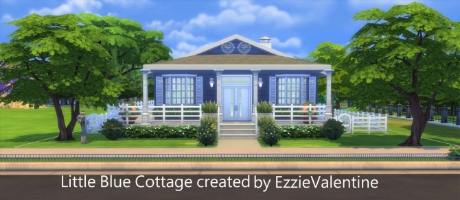 Sims 4 Little Blue Cottage by EzzieValentine at Mod The Sims