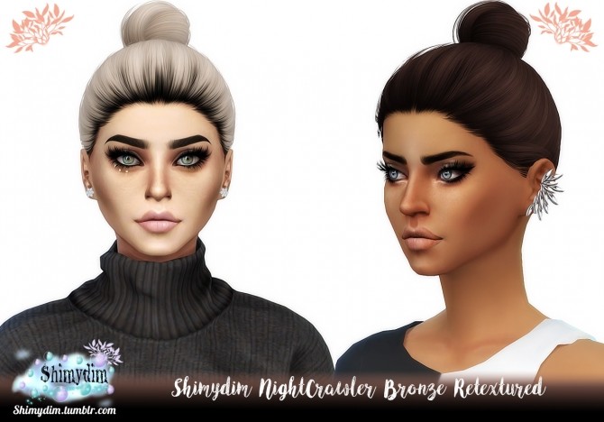 Sims 4 NightCrawler Bronze Hair Retexture Natuals + Unnaturals + DarkRoots at Shimydim Sims