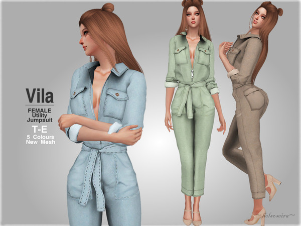 Sims 4 VILA Jumpsuit by Helsoseira at TSR