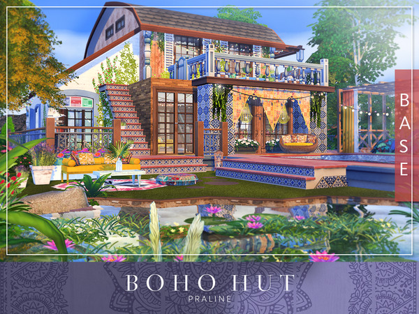 Sims 4 Boho Hut by Pralinesims at TSR