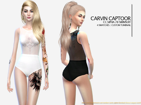 Sims 4 Sipha 78 Lace Swimsuit by carvin captoor at TSR