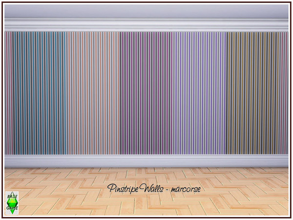 Sims 4 Pinstripe Walls by marcorse at TSR