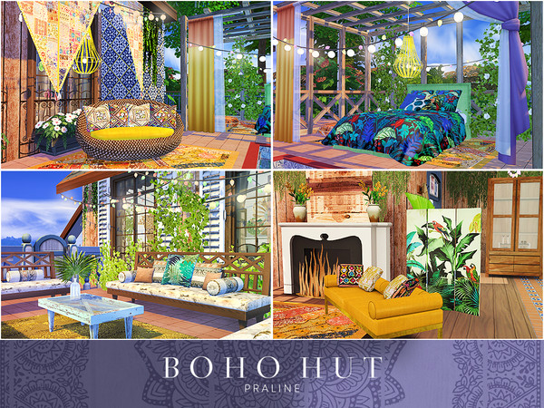 Sims 4 Boho Hut by Pralinesims at TSR
