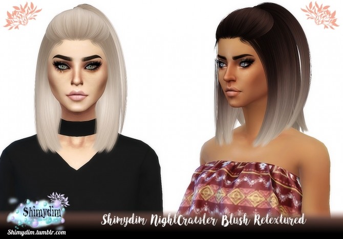 Sims 4 NightCrawler Blush Hair Retexture + Ombre Naturals & Unnaturals at Shimydim Sims