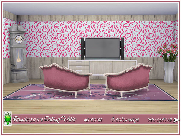 Sims 4 Raindrops are Falling Walls by marcorse at TSR