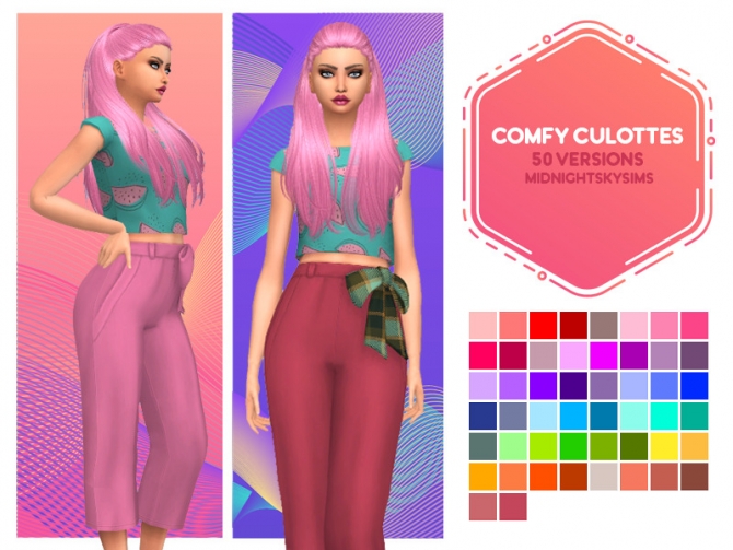 Comfy culottes at Midnightskysims » Sims 4 Updates