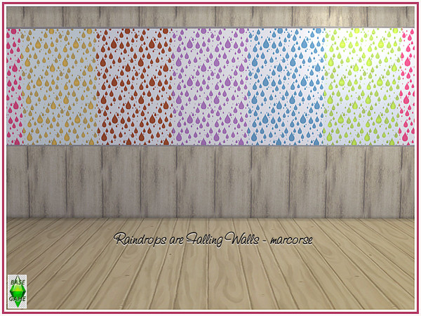 Sims 4 Raindrops are Falling Walls by marcorse at TSR