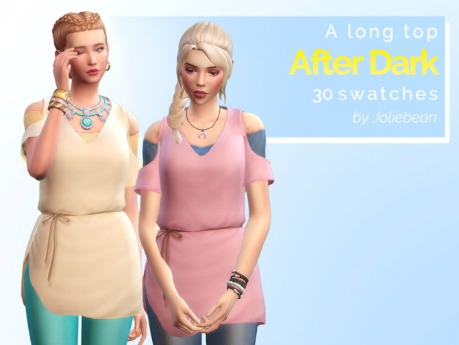 Sims 4 After Dark long top in 30 swatches at Joliebean