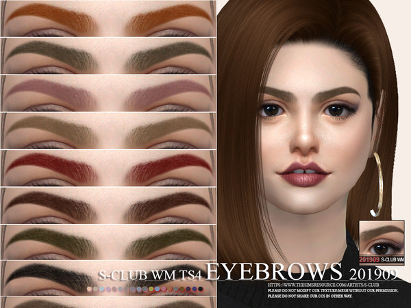 Sims 4 Eyebrows 201909 by S Club WM at TSR