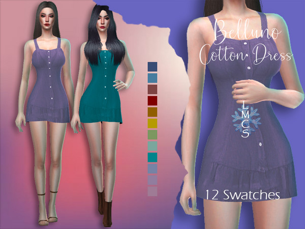 Sims 4 LMCS Belluno Cotton Dress by Lisaminicatsims at TSR