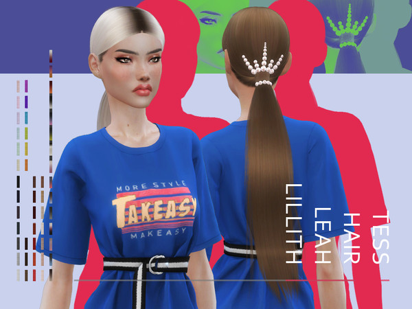 Sims 4 Tess Hair by Leah Lillith at TSR
