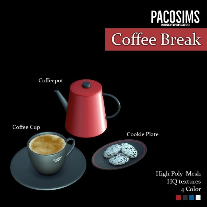 Sims 4 Coffee Break set (P) at Paco Sims